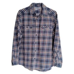 WOLVERINE Earth Tone Durable Button Up Plaid Flannel Gorpcore Warm Workwear L
